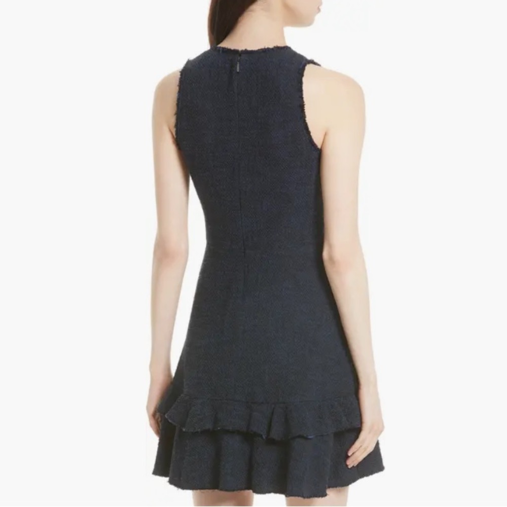 Rebecca Taylor Ruffle Hem Tweed Dress Size 4 - Picture 2 of 8